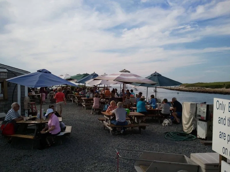 Outdoor dining at Sesuit Harbor